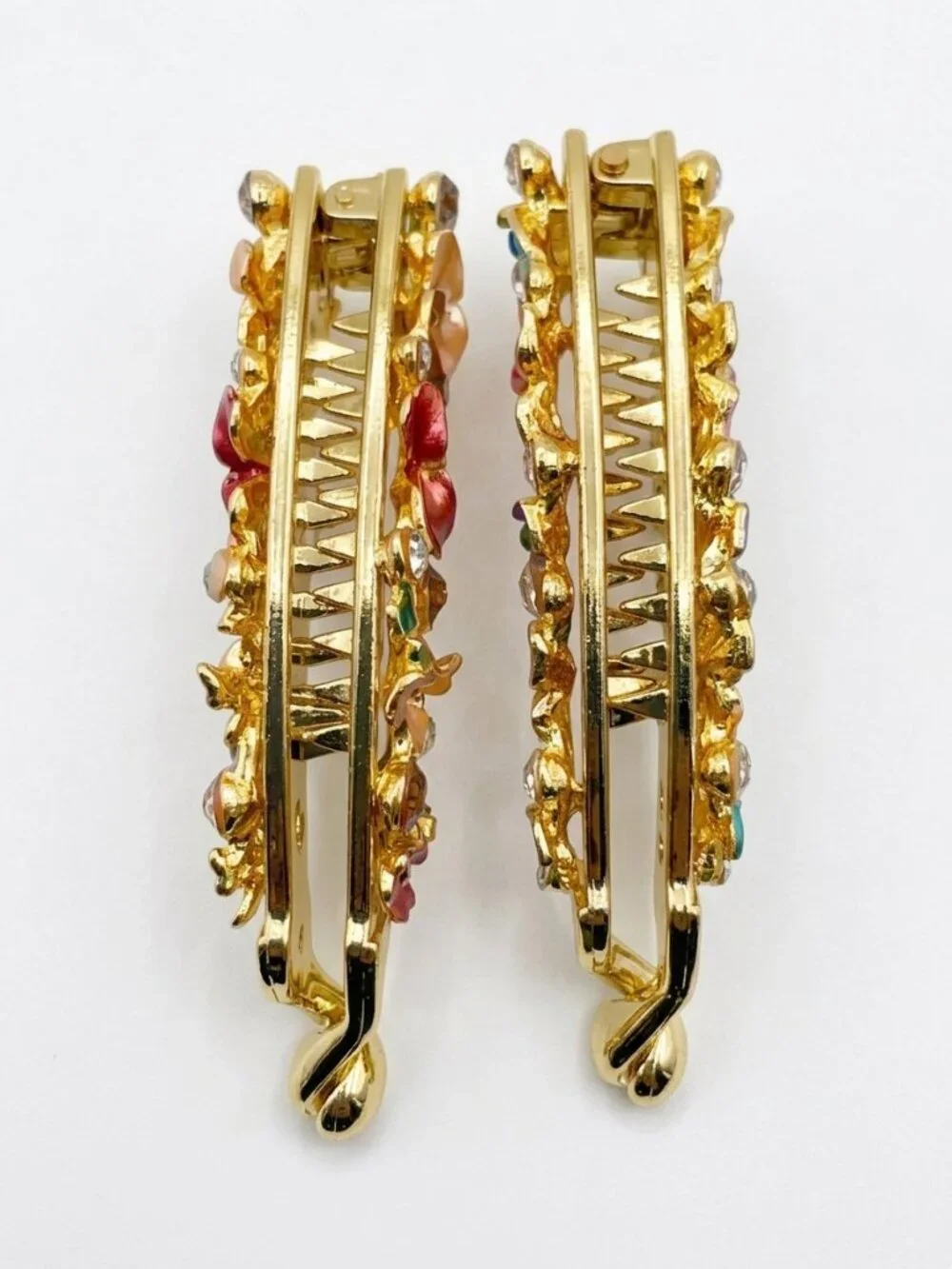 Gold Floral Hair Clips Set of 2